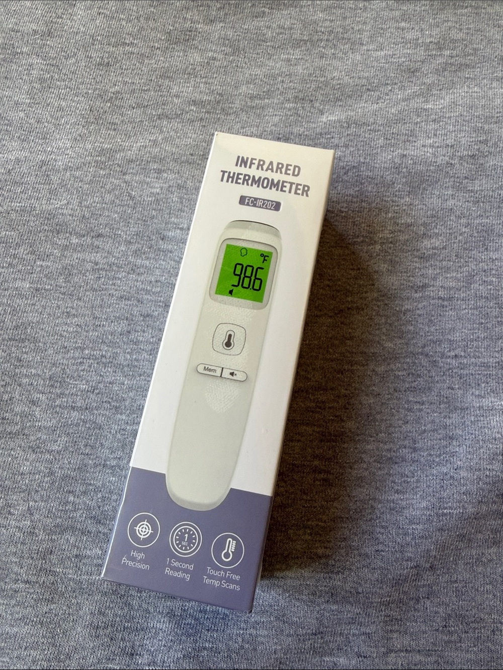 Infrared Thermometer FC-JR202 - White with Green Display